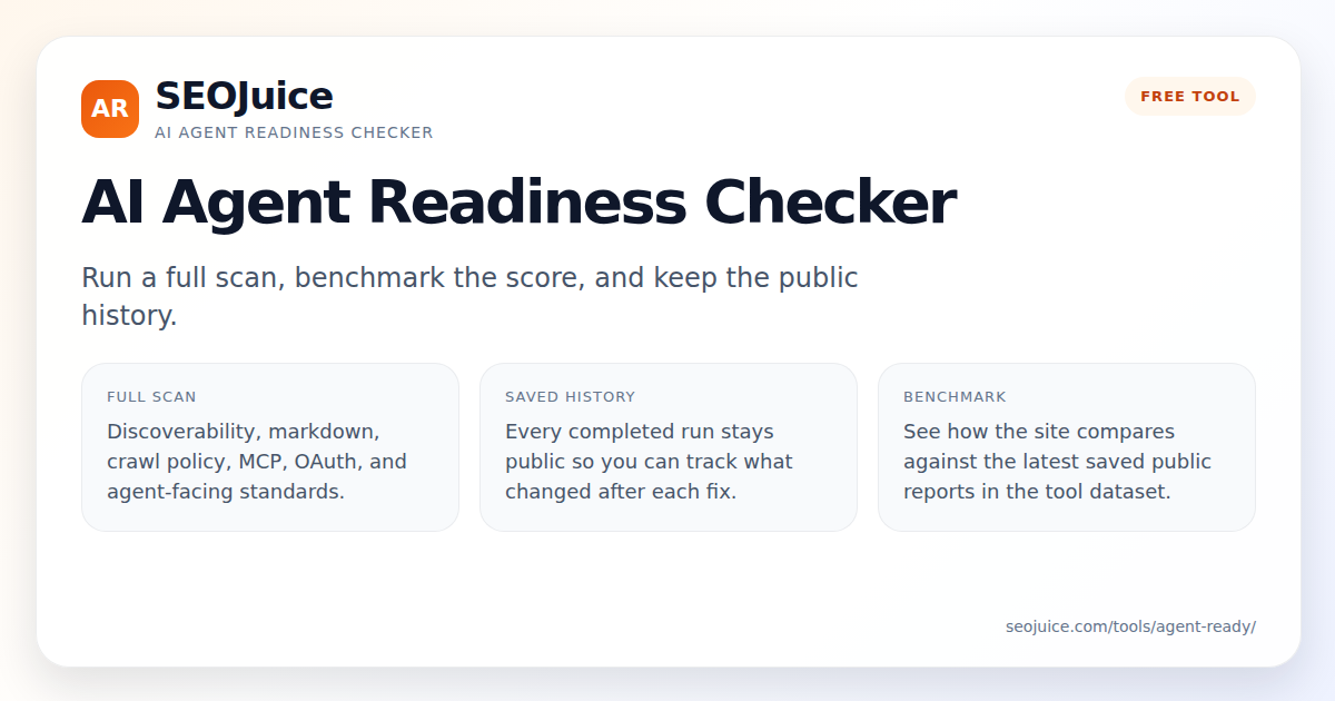 AI Agent Readiness Checker | Benchmark and Track Your Score